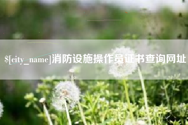 上杭消防设施操作员证书查询网址