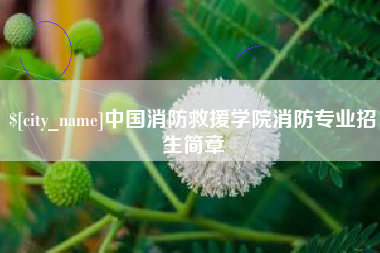 上杭中国消防救援学院消防专业招生简章
