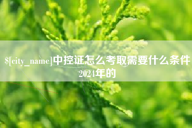 上杭中控证怎么考取需要什么条件2024年的
