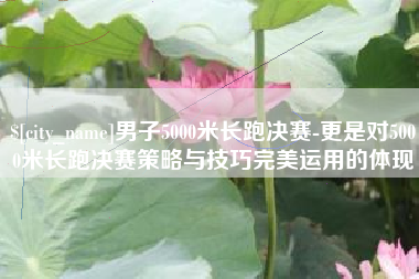 上杭男子5000米长跑决赛-更是对5000米长跑决赛策略与技巧完美运用的体现