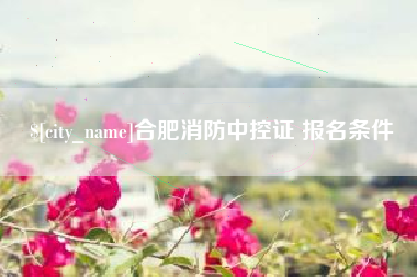 上杭合肥消防中控证 报名条件