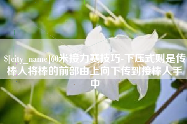 上杭60米接力赛技巧-下压式则是传棒人将棒的前部由上向下传到接棒人手中