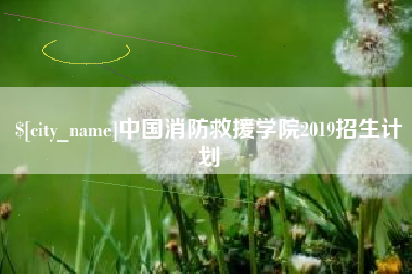 上杭中国消防救援学院2019招生计划